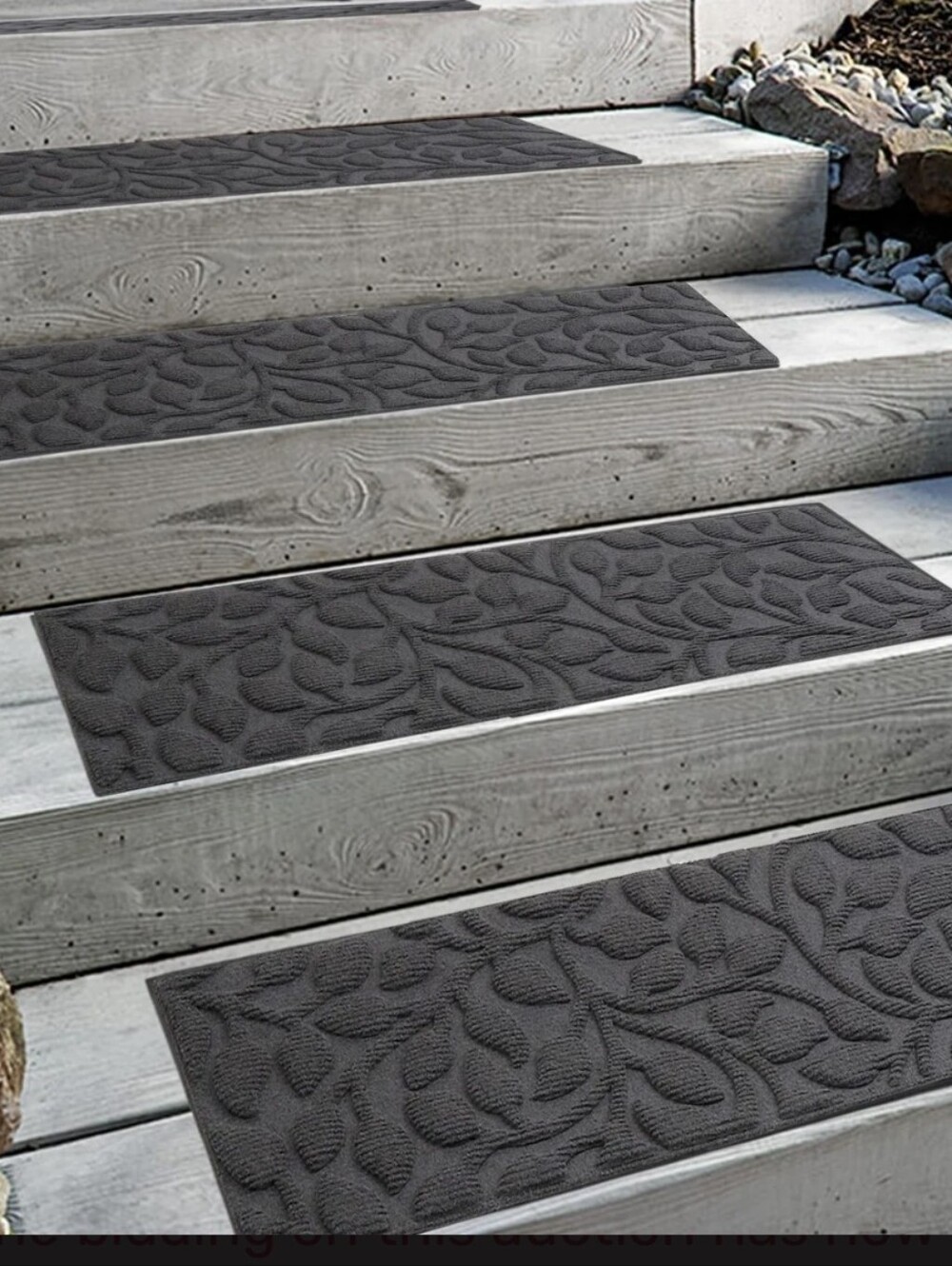 Outdoor Stair Tread Mats - Leaf Pattern (Set)